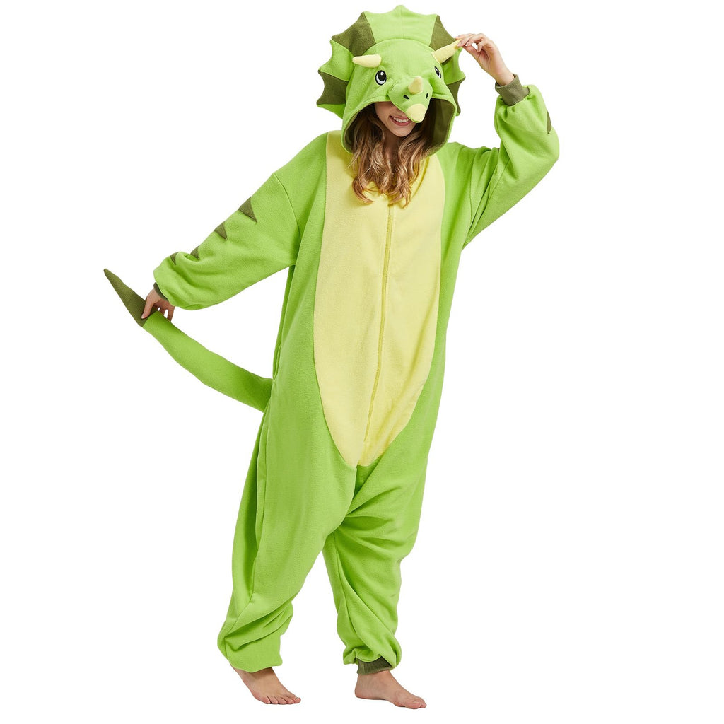 Spooky Triceratops Onesie – Halloween Dinosaur Pajamas & Cosplay Costume for Adults