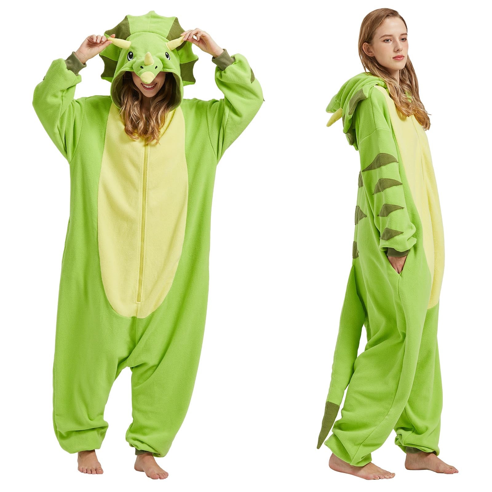 Spooky Triceratops Onesie – Halloween Dinosaur Pajamas & Cosplay Costume for Adults