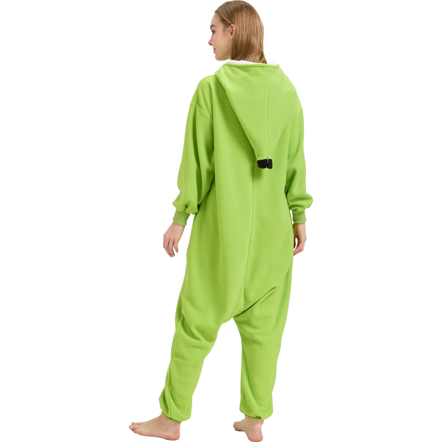 Adult Green Banana Onesie Costume – Unripe Fruit Pajamas with Peel Hood for Halloween & Fruit-Themed Parties
