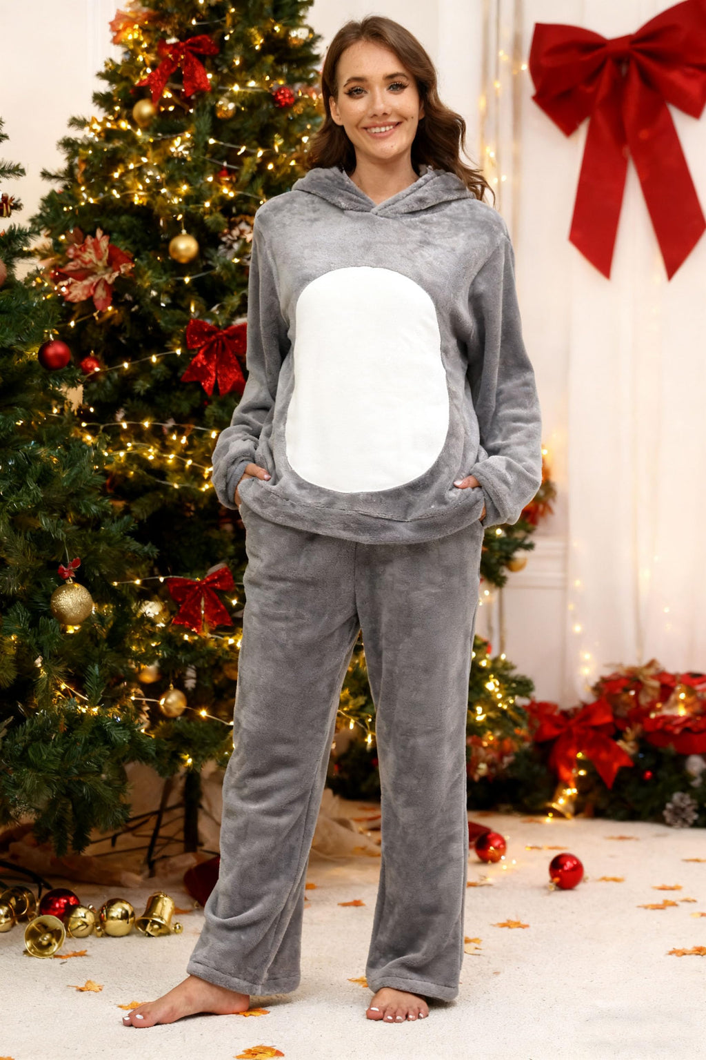 Adult Koala Hooded Cape Costume – Cozy Animal Cloak with Soft Ears for Women & Men, Unisex Wearable Blanket