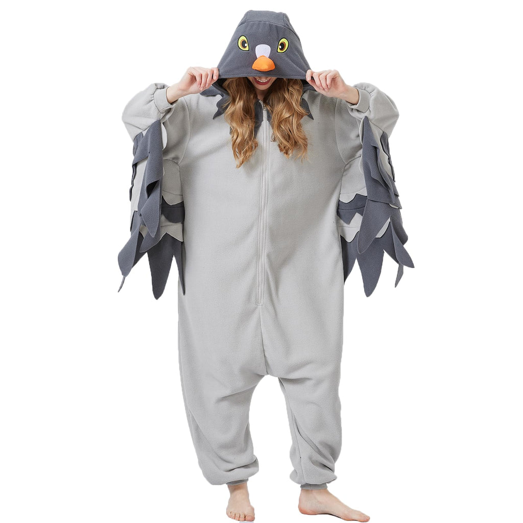 Adult Pigeon Onesie Costume – Realistic Bird Pajamas with Wings & Tail for Halloween & Cosplay