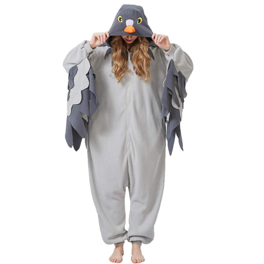 Adult Pigeon Onesie Costume – Realistic Bird Pajamas with Wings & Tail for Halloween & Cosplay