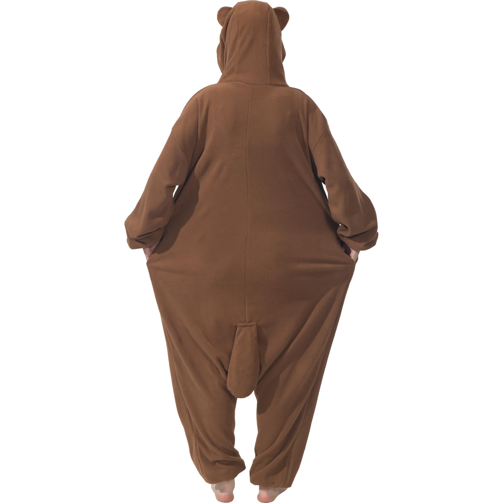 Adult Sea Otter Onesie Costume – Adorable Plush Animal Pajamas with Ears, Tail & Detachable Gloves for Halloween