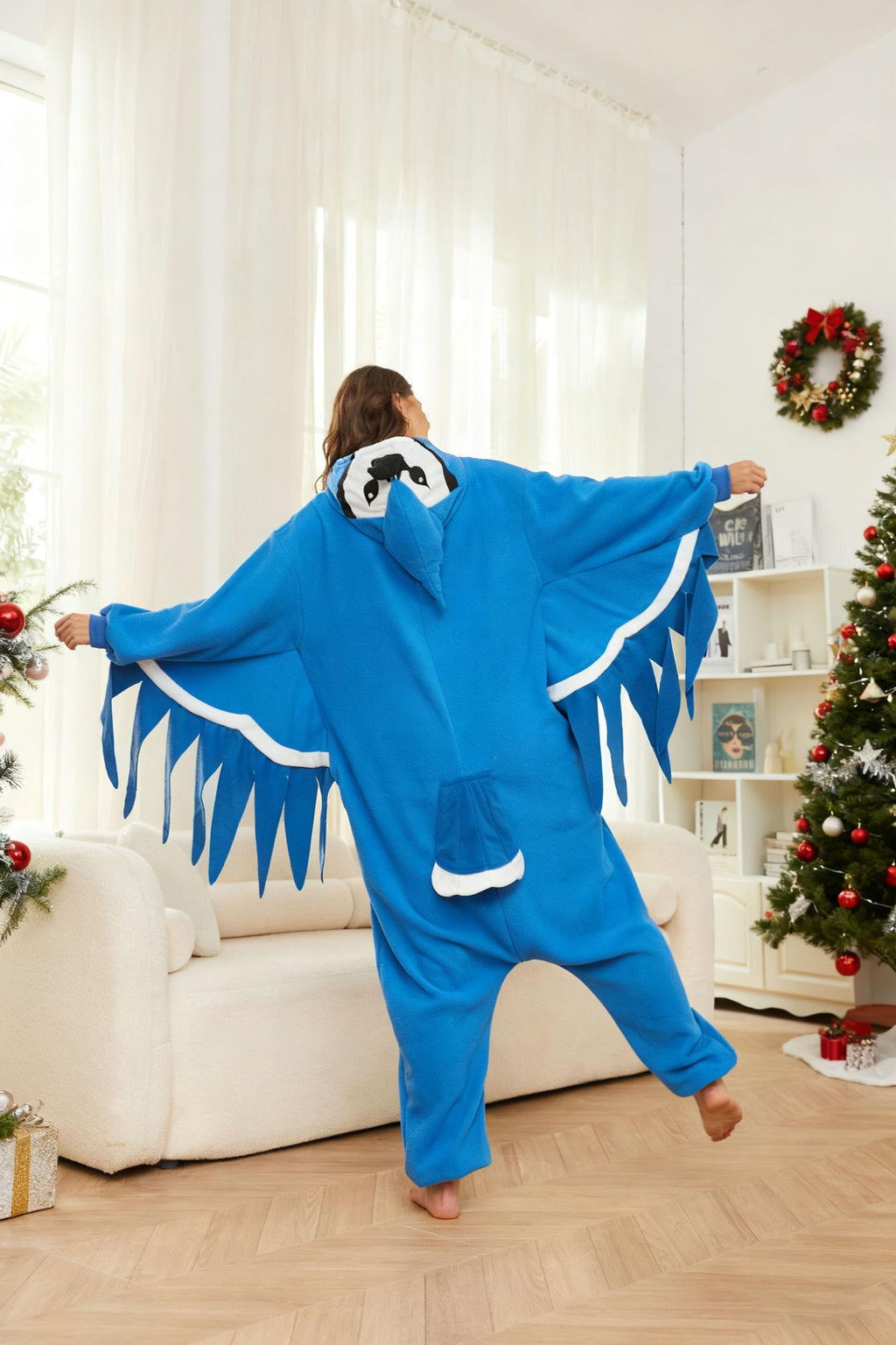 Adult Blue Jay Onesie Costume – Majestic Bird Pajamas with Vibrant Feather Design for Halloween & Cosplay
