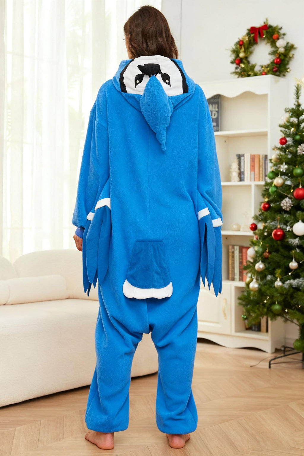 Adult Blue Jay Onesie Costume – Majestic Bird Pajamas with Vibrant Feather Design for Halloween & Cosplay