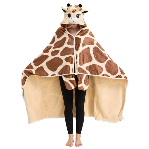 Adorable Animal Print Blanket – Soft & Portable Giraffe/Squirrel Throw for Home & Travel