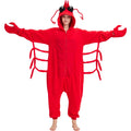 Adult Lobster Onesie Costume – Funny Crustacean Pajamas with Claw Gloves for Halloween & Cosplay