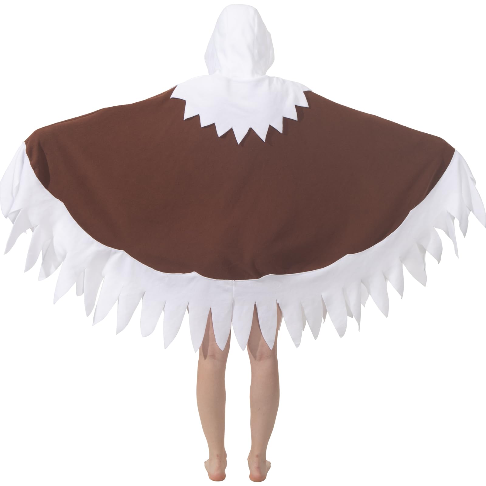 Adult Eagle Hooded Cape Costume – Bald Eagle Poncho with Wings for Independence Day & Cosplay