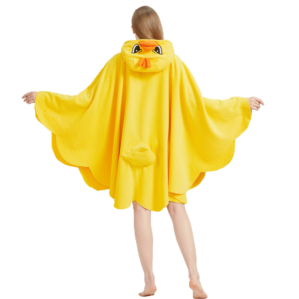 Cute Little Yellow Duck Cape – Cozy Polar Fleece Animal Hood & Costume