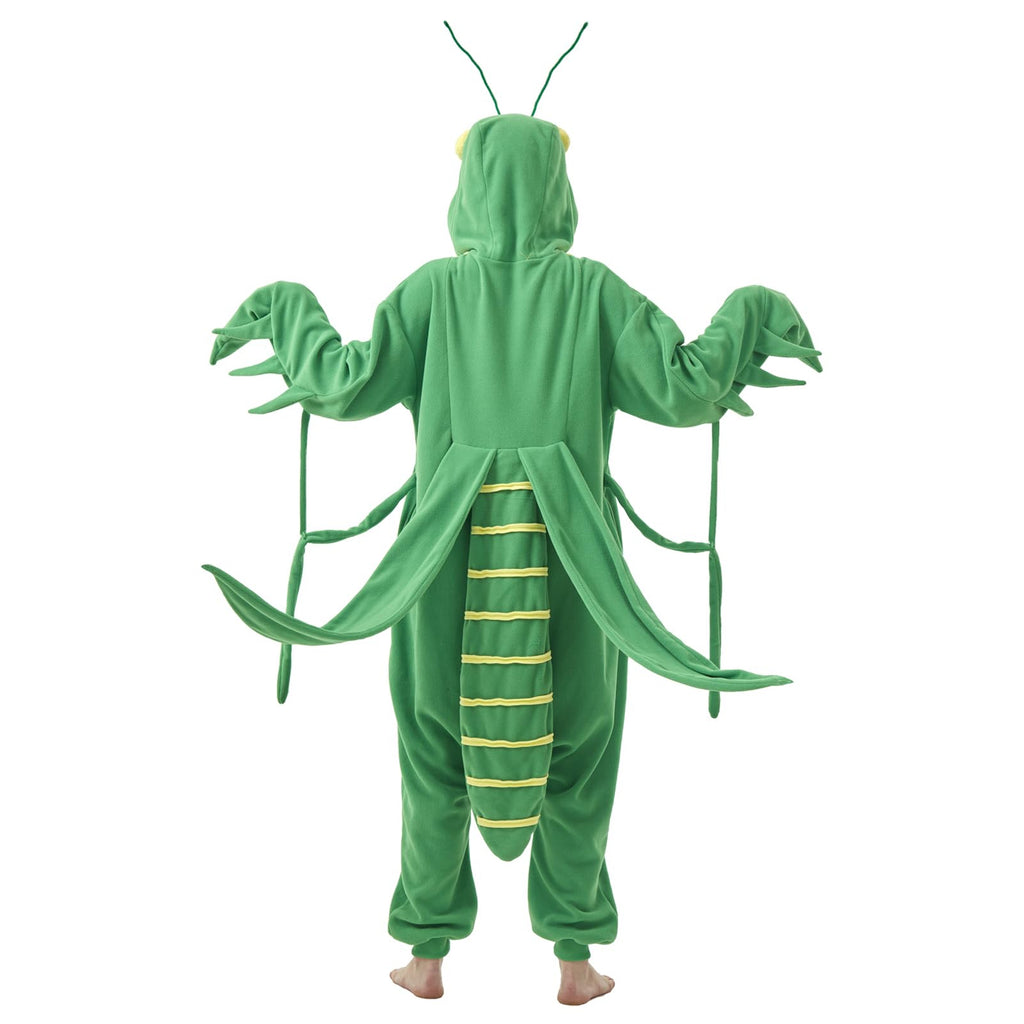 Praying Mantis Onesie Costume – Fun Polar Fleece Insect Pajamas for Adults