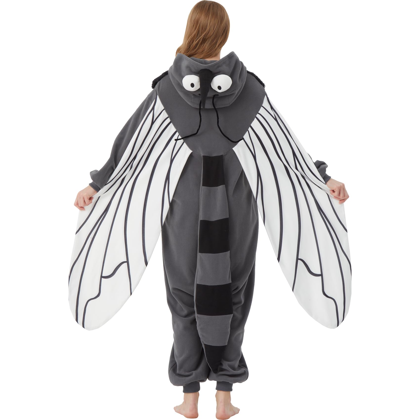 Adult Mosquito Onesie Costume – Funny Bug Pajamas with Wings, Antennae & Proboscis for Halloween & Cosplay