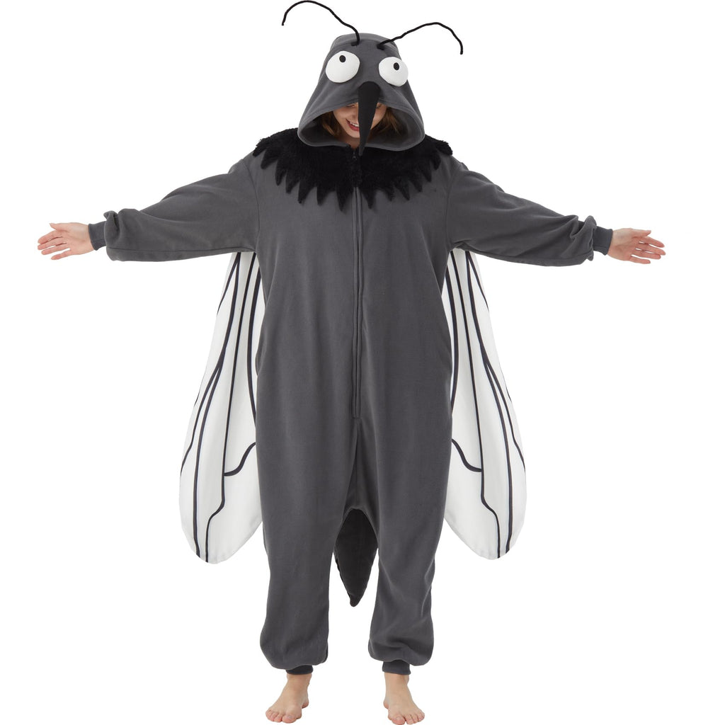 Adult Mosquito Onesie Costume – Funny Bug Pajamas with Wings, Antennae & Proboscis for Halloween & Cosplay