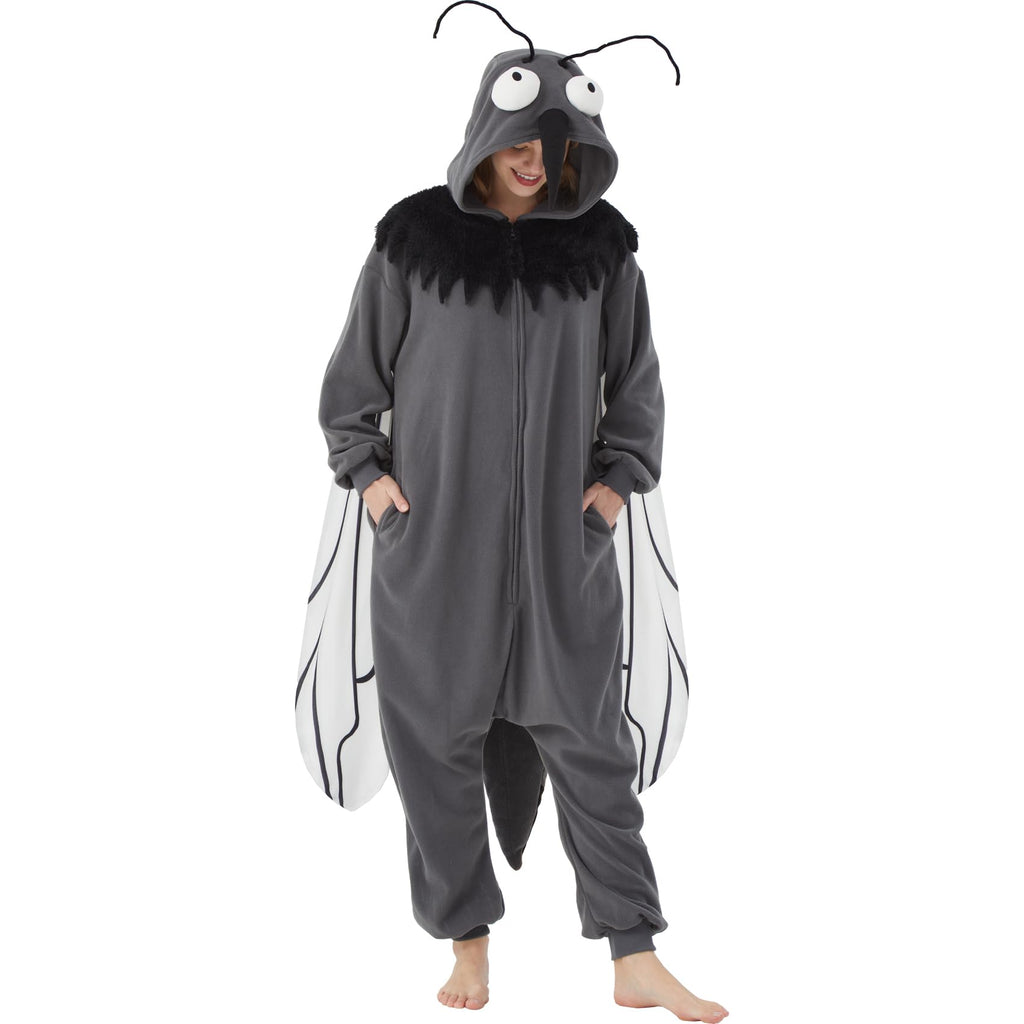Adult Mosquito Onesie Costume – Funny Bug Pajamas with Wings, Antennae & Proboscis for Halloween & Cosplay