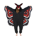 Scary Mothman Onesie – Polar Fleece Cryptid Costume with Wings & Red Eyes