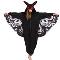 Adult Mothman Onesie Costume – Cryptid Creature Pajamas with Wings, Eyes & Ears for Halloween & Cosplay
