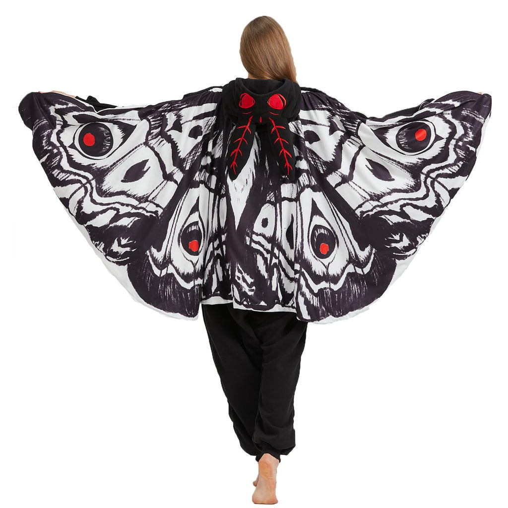 Adult Mothman Onesie Costume – Cryptid Creature Pajamas with Wings, Eyes & Ears for Halloween & Cosplay