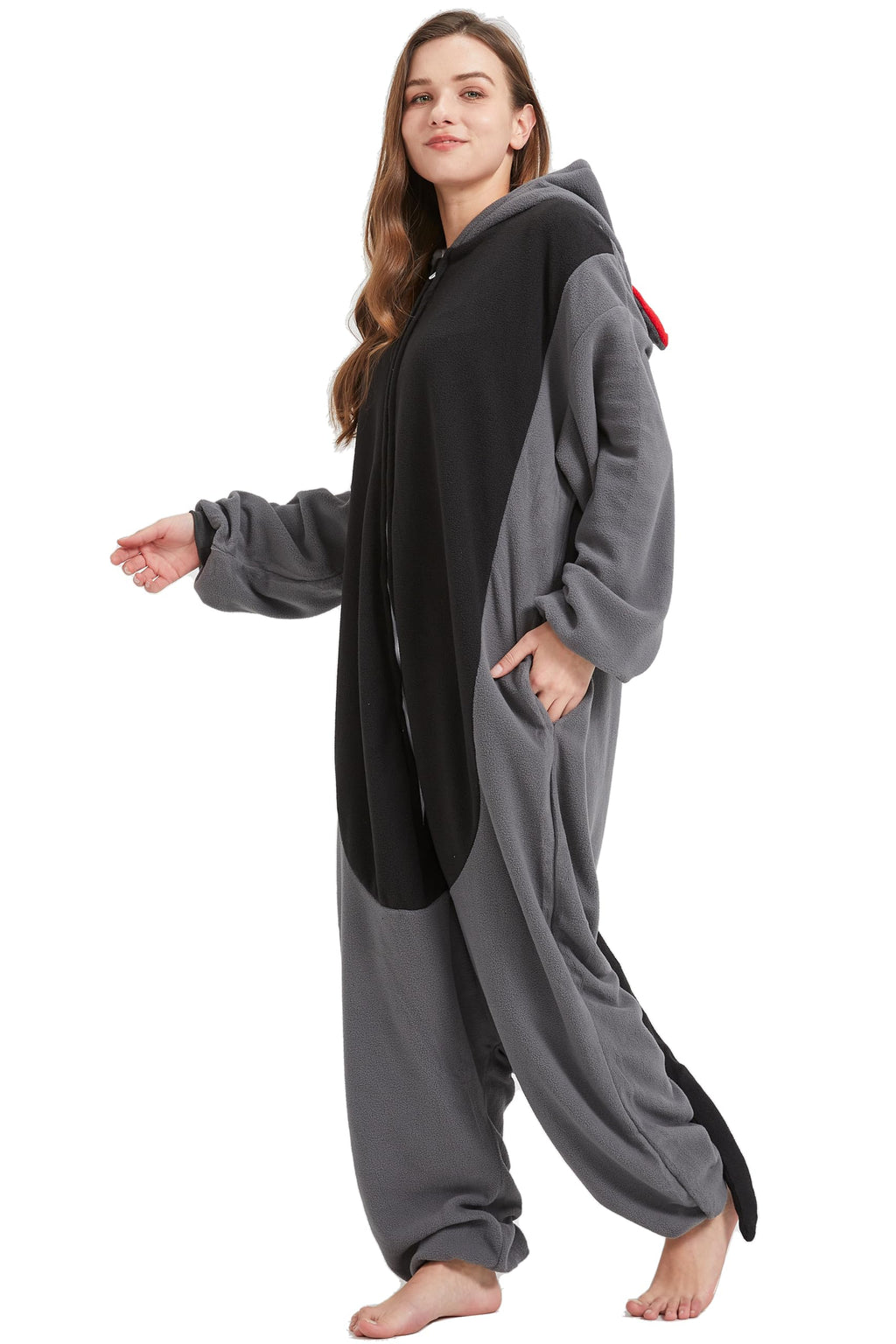 Unisex Cozy Mouse Onesie Costume – Soft Polar Fleece Halloween Pajamas & Cosplay Suit