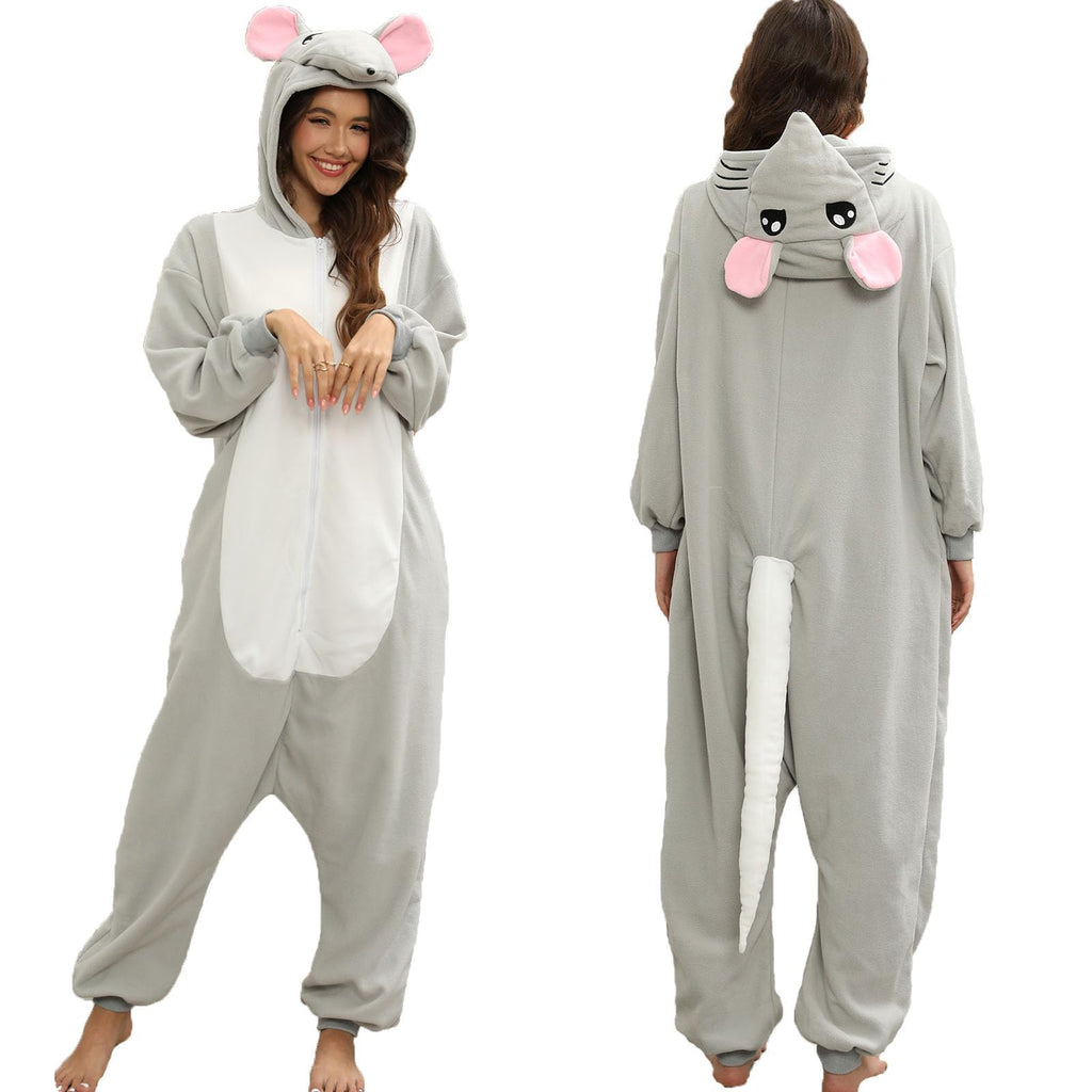 Adult Rat Mouse Onesie Costume – Mischievous Rodent Pajamas with Realistic Details for Halloween & Cosplay