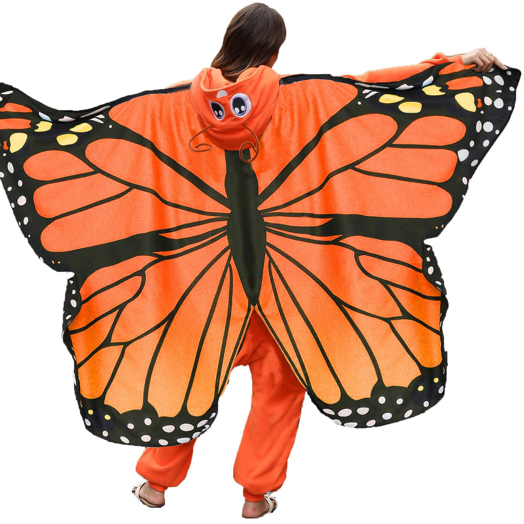 Adult Butterfly Onesie Costume – Purple Wings Plush Pajamas for Women, Enchanting Cosplay & Halloween Wear