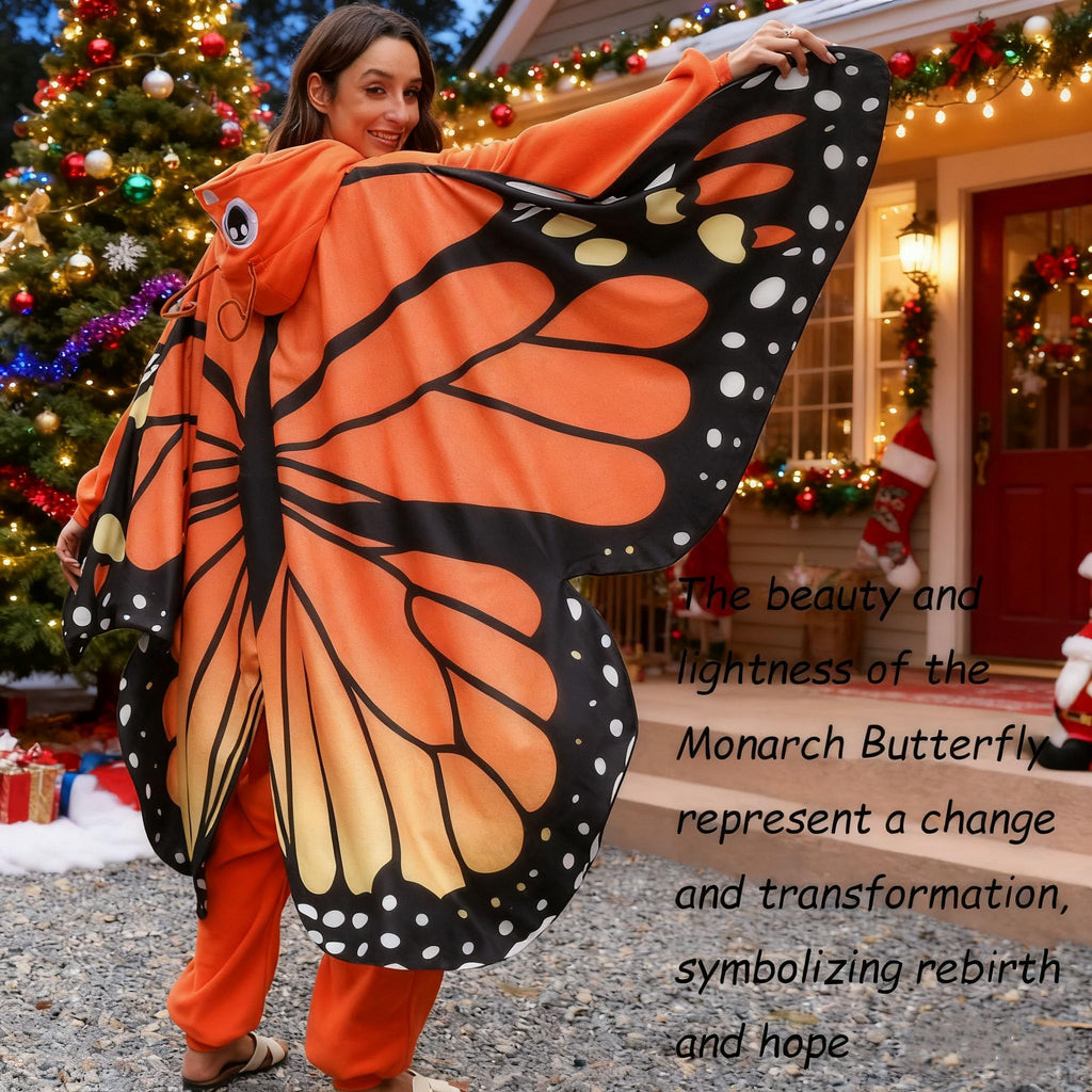 Adult Butterfly Onesie Costume – Purple Wings Plush Pajamas for Women, Enchanting Cosplay & Halloween Wear