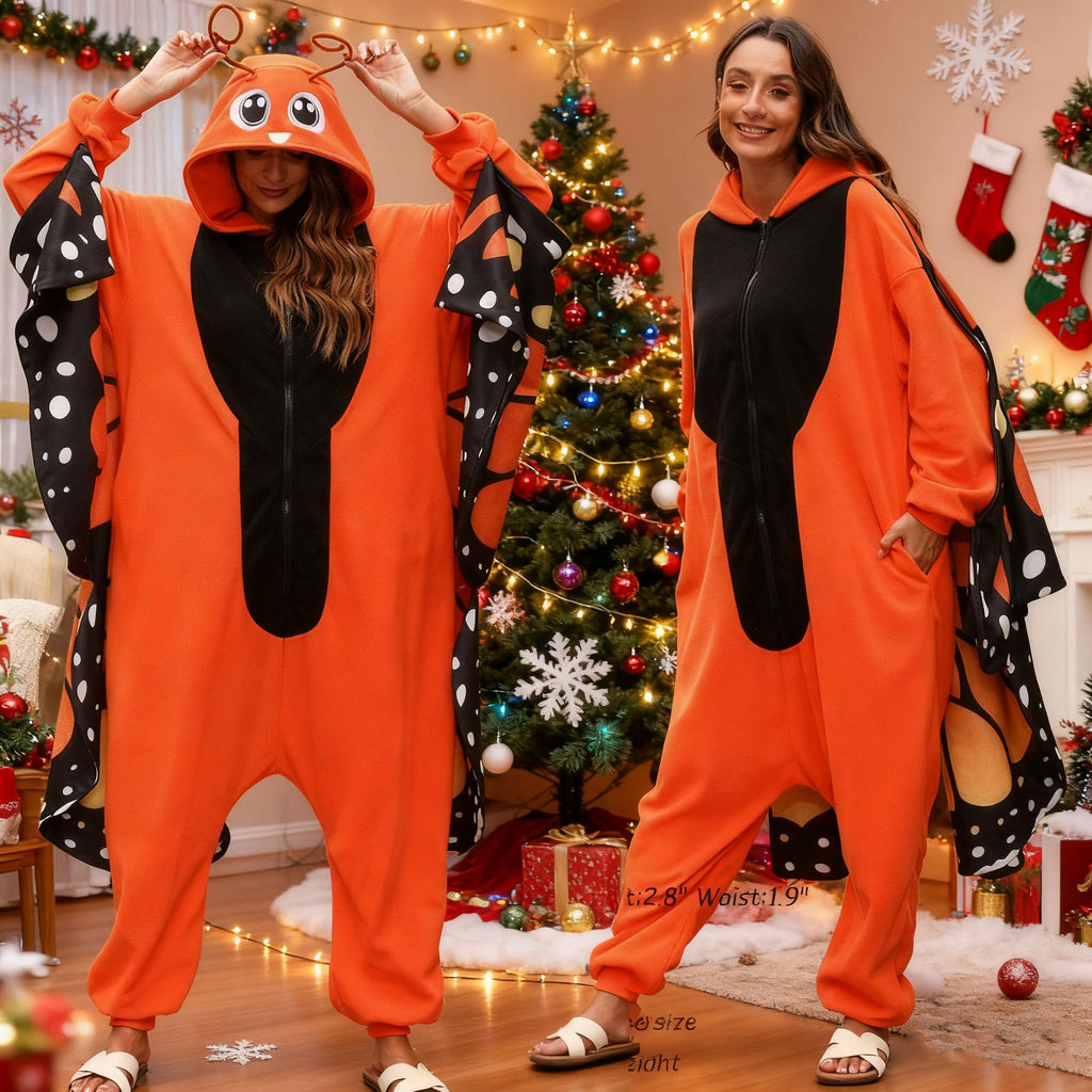 Adult Butterfly Onesie Costume – Purple Wings Plush Pajamas for Women, Enchanting Cosplay & Halloween Wear