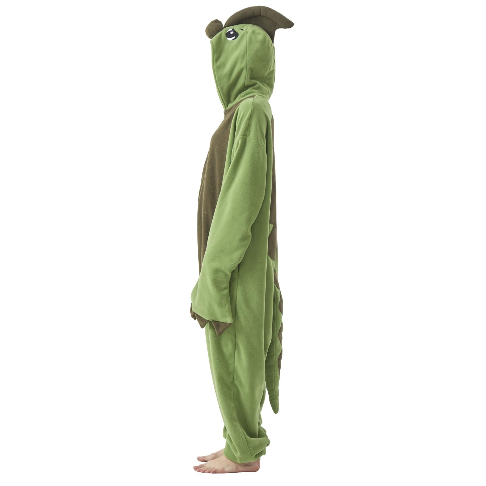 Adult Parasaurolophus Onesie Costume – Duck-Billed Dinosaur Pajamas with Iconic Head Crest for Halloween & Cosplay