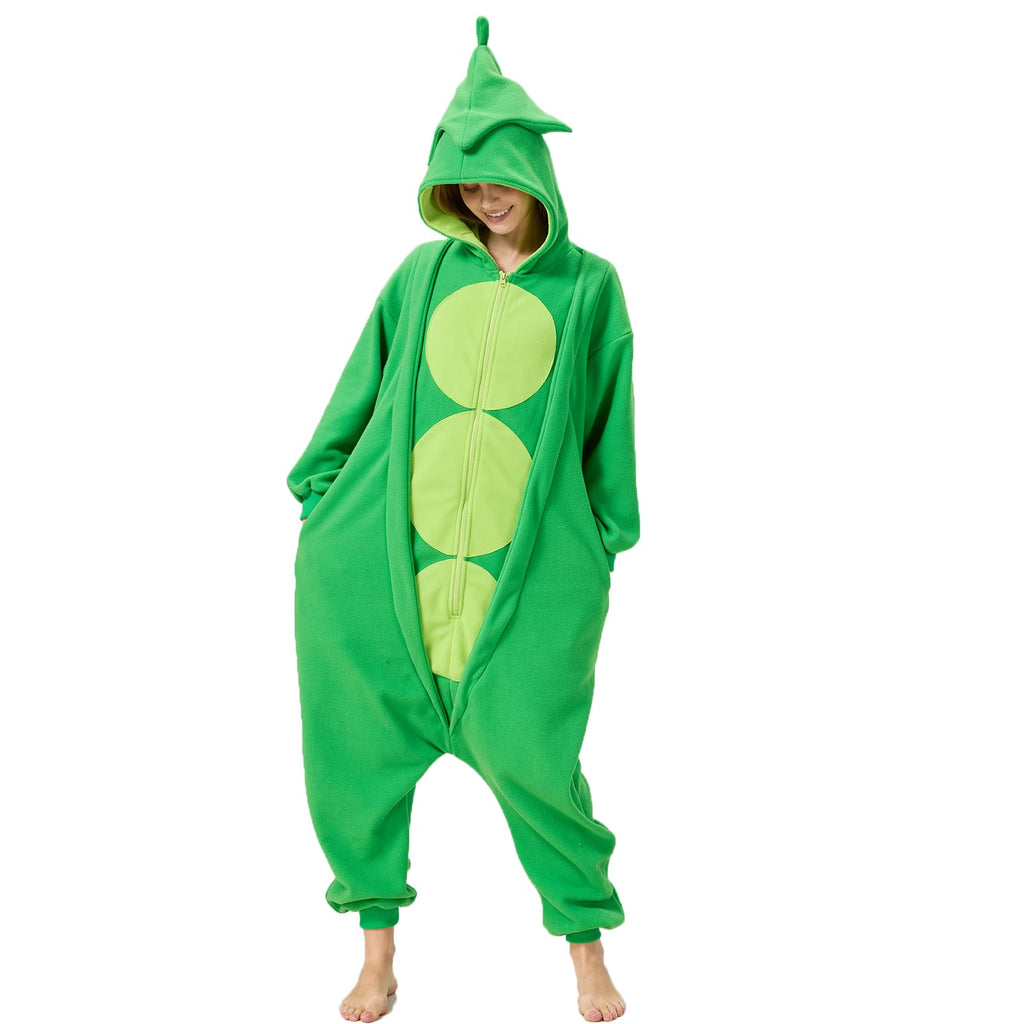Funny Pea Onesie – Soft Polar Fleece Peapod Pajama Costume
