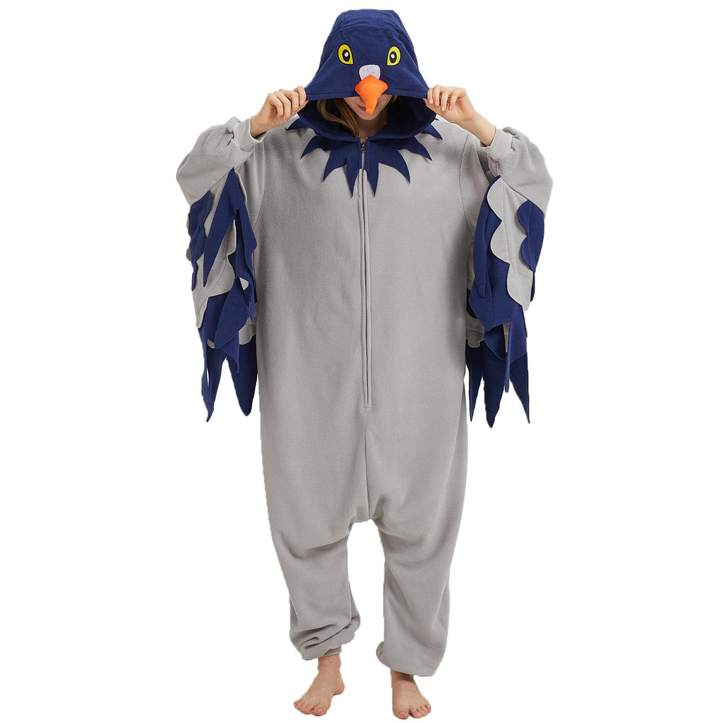 Adult Pigeon Onesie Costume – Realistic Bird Pajamas with Wings & Tail for Halloween & Cosplay