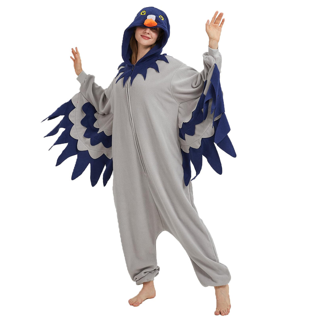 Adult Pigeon Onesie Costume – Realistic Bird Pajamas with Wings & Tail for Halloween & Cosplay