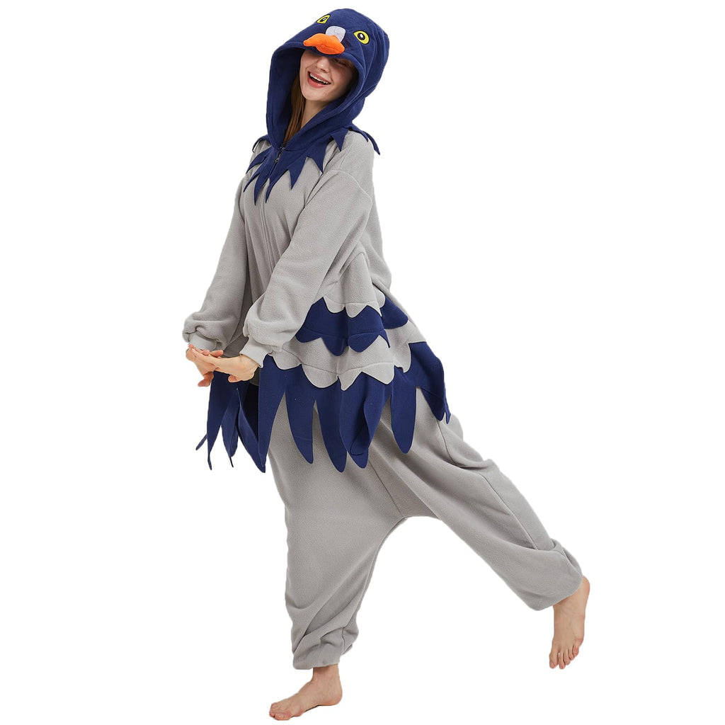 Adult Pigeon Onesie Costume – Realistic Bird Pajamas with Wings & Tail for Halloween & Cosplay