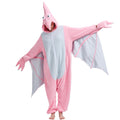 Adult Pink Pterosaur Onesie Costume – Prehistoric Flying Dinosaur Pajamas with Realistic Details for Halloween & Cosplay