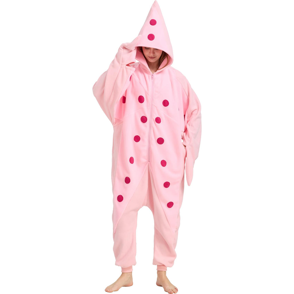 Adult Starfish Onesie Costume – Unique Sea Creature Pajamas with Detachable Gloves for Halloween & Cosplay