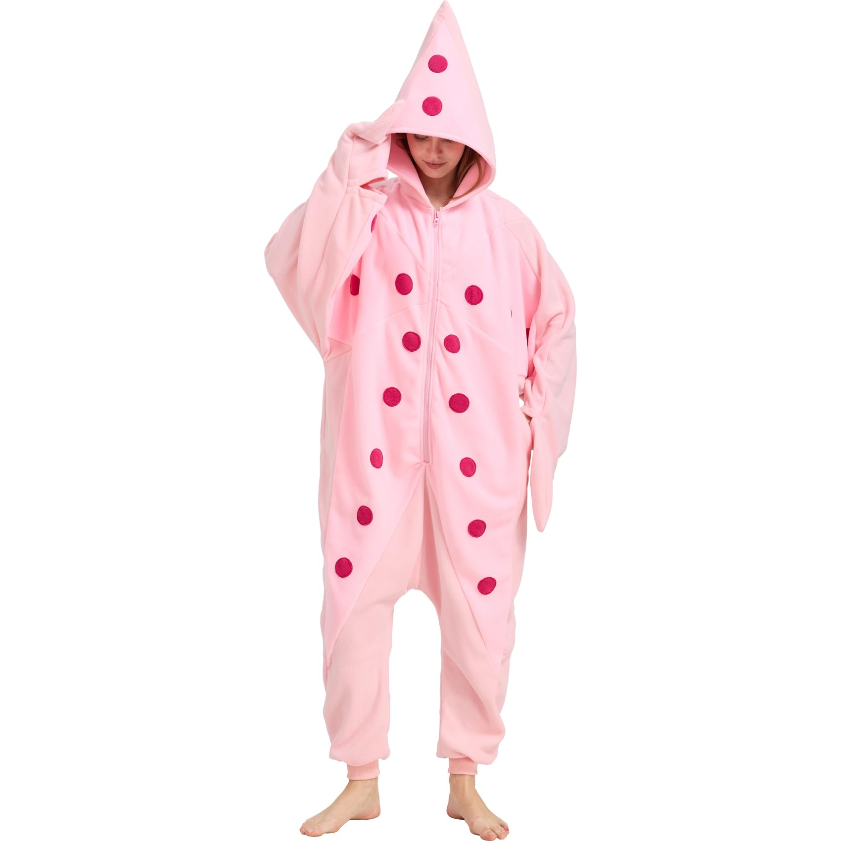 Adult Starfish Onesie Costume – Unique Sea Creature Pajamas with Detachable Gloves for Halloween & Cosplay