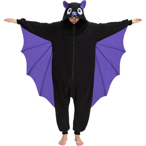 Adorable Bat Onesie Costume – Soft Polar Fleece Pajamas with Wings