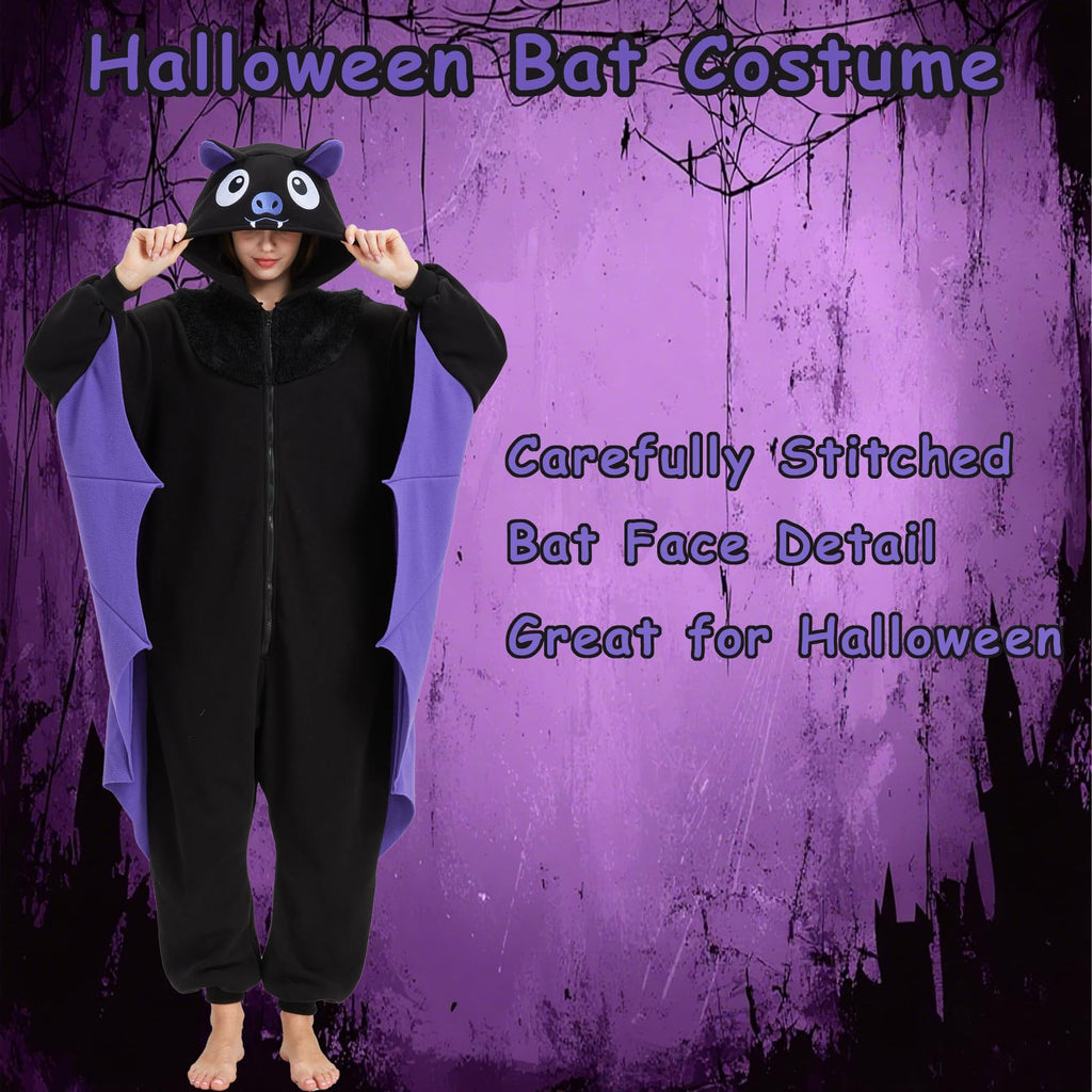 Adorable Bat Onesie Costume – Soft Polar Fleece Pajamas with Wings