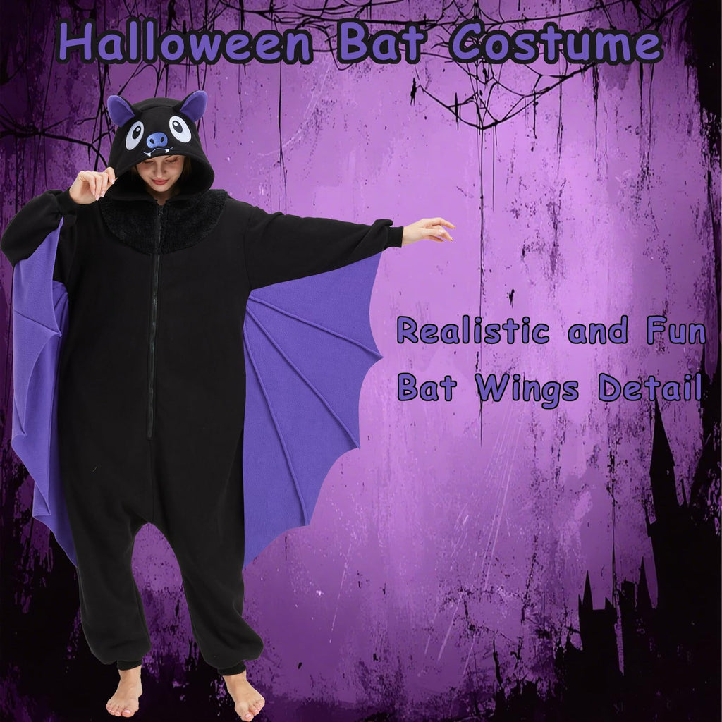 Adorable Bat Onesie Costume – Soft Polar Fleece Pajamas with Wings