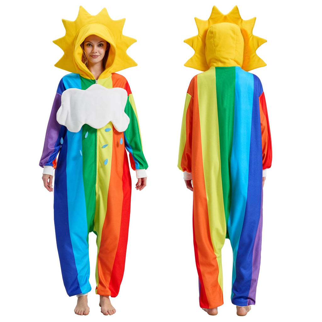 ☁️🌈 Rainbow After Rain Costume – Removable Cloud & Sun Hood