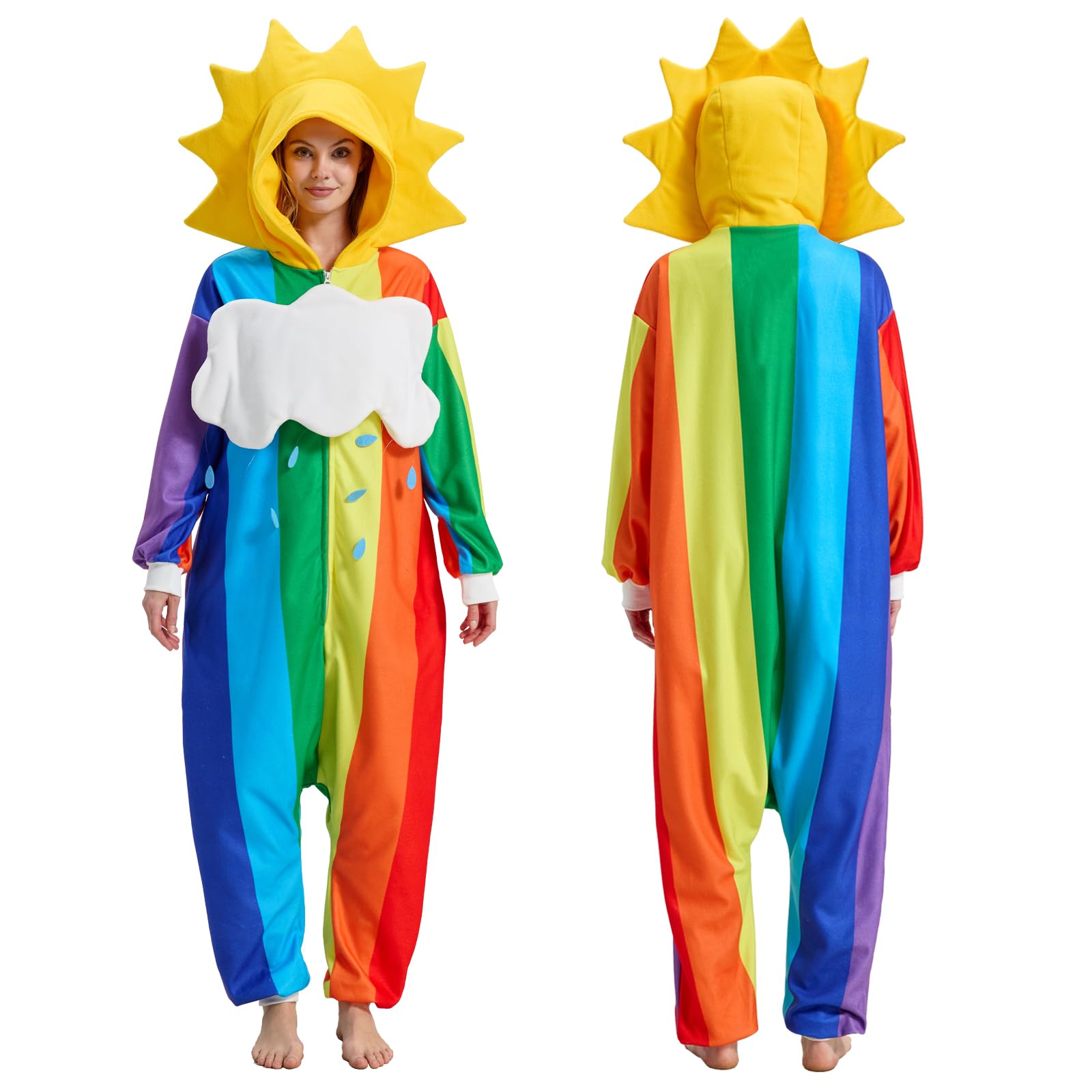 ☁️🌈 Rainbow After Rain Costume – Removable Cloud & Sun Hood