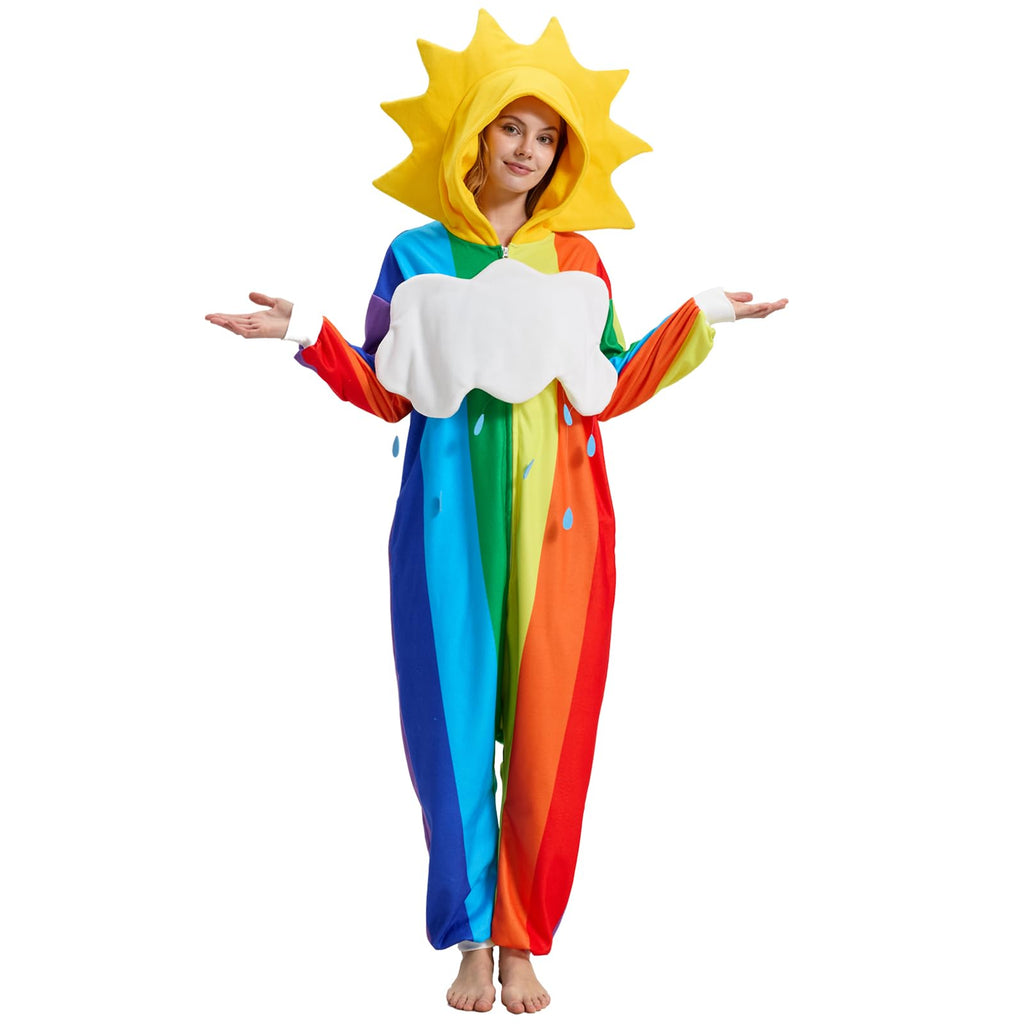 ☁️🌈 Rainbow After Rain Costume – Removable Cloud & Sun Hood