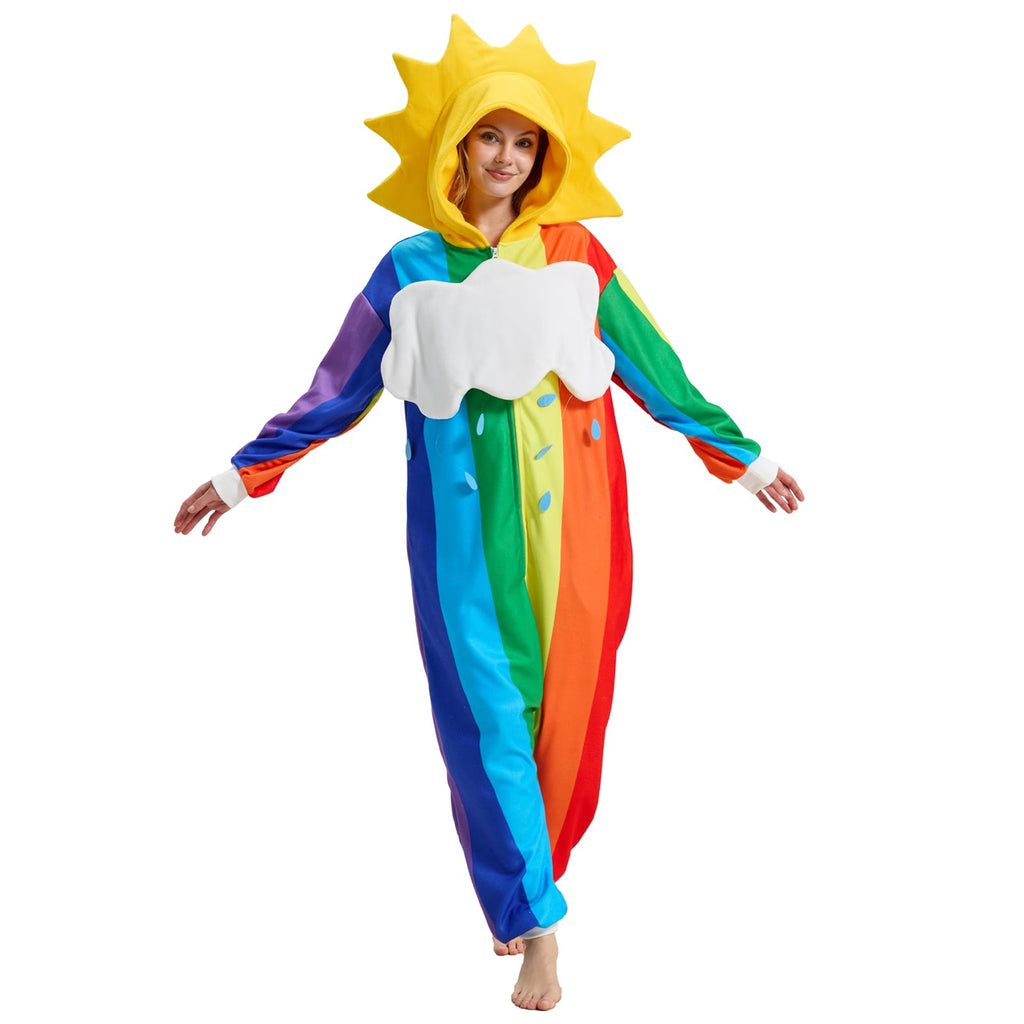 ☁️🌈 Rainbow After Rain Costume – Removable Cloud & Sun Hood
