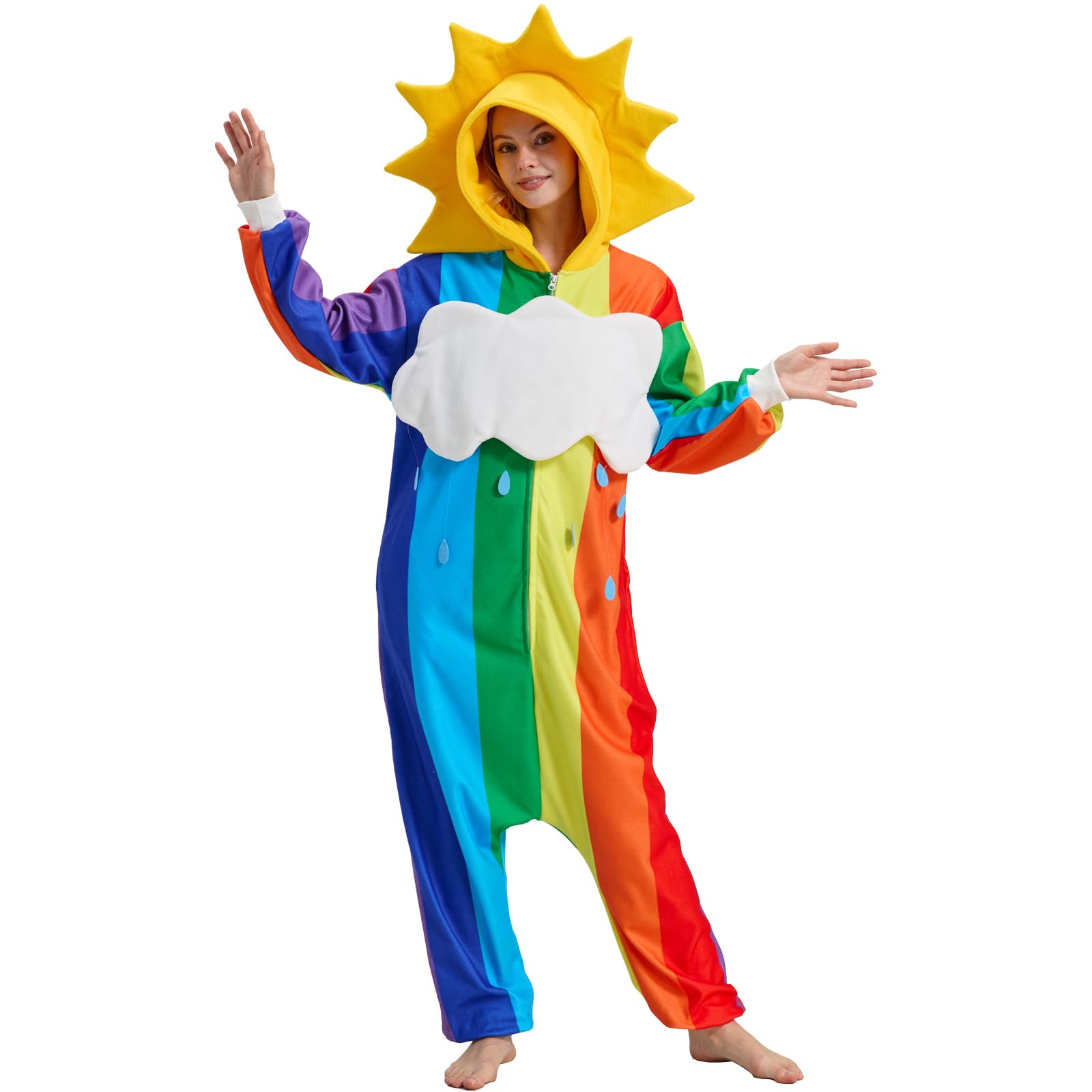 ☁️🌈 Rainbow After Rain Costume – Removable Cloud & Sun Hood