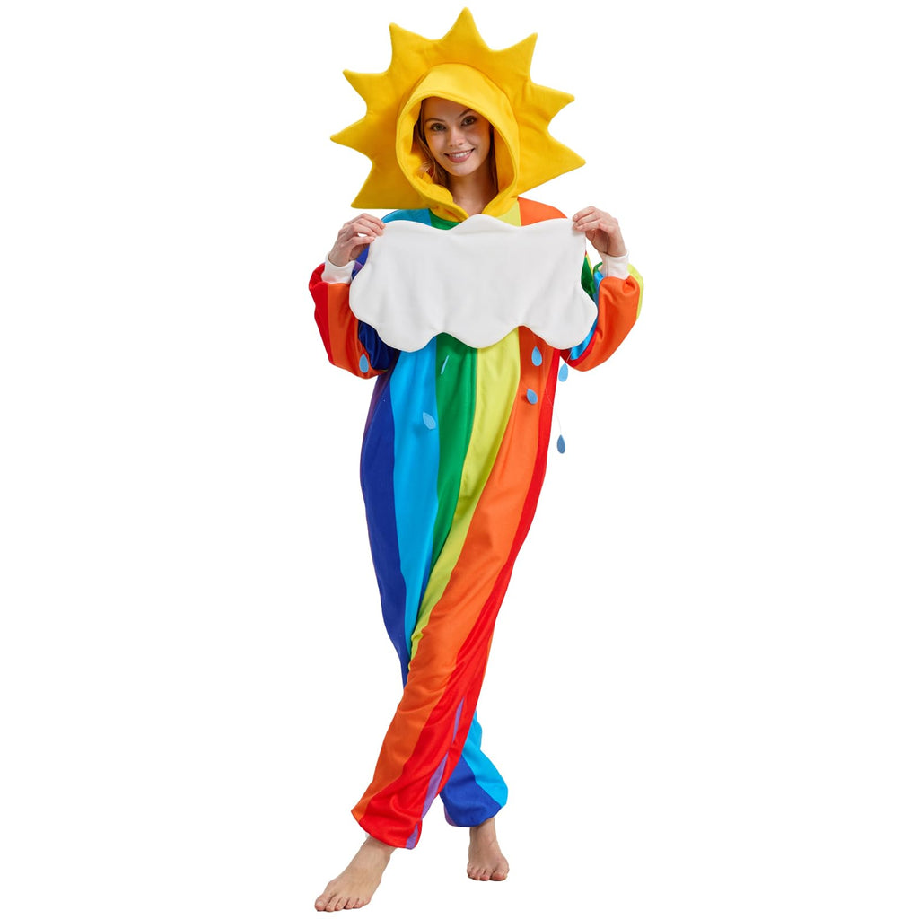 ☁️🌈 Rainbow After Rain Costume – Removable Cloud & Sun Hood