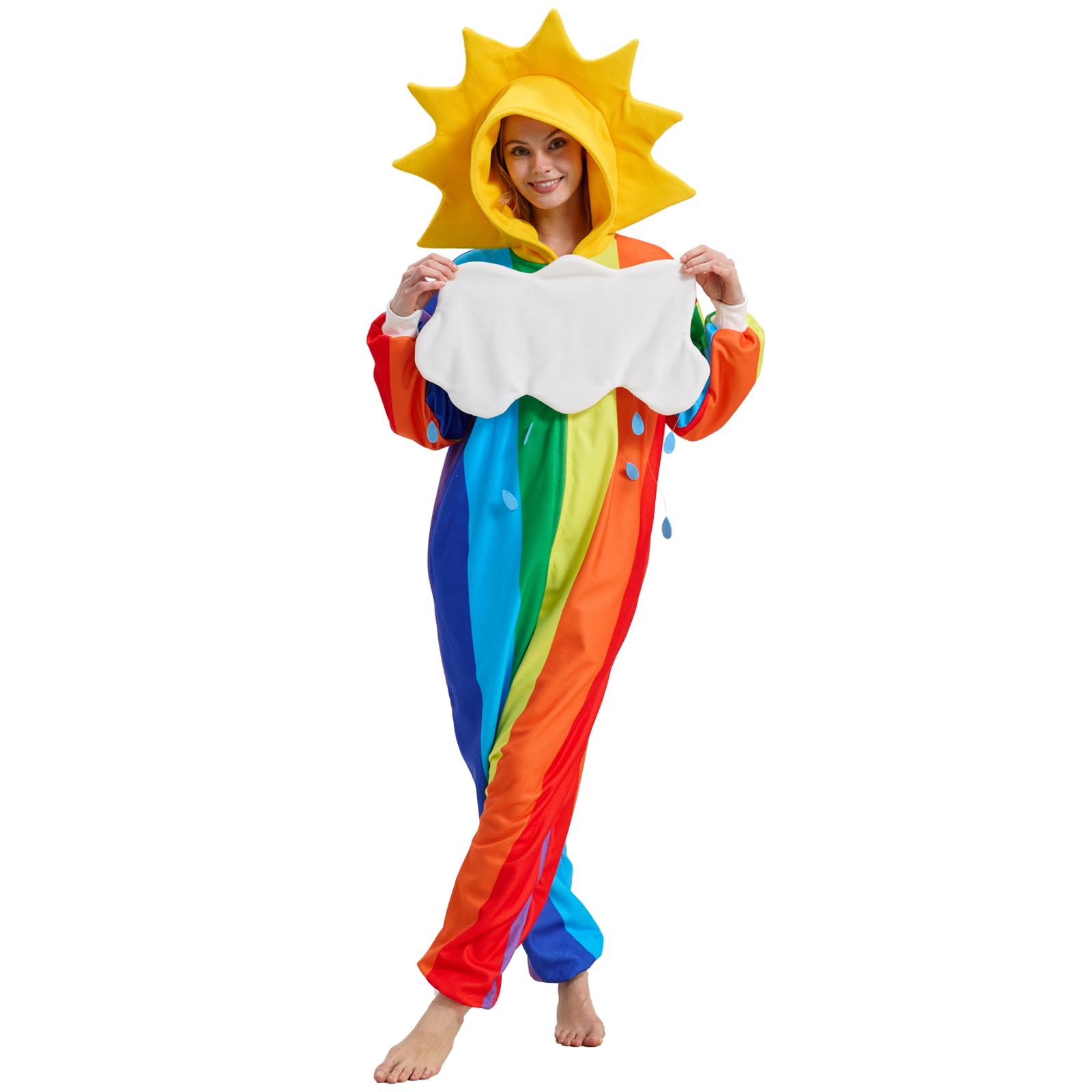 ☁️🌈 Rainbow After Rain Costume – Removable Cloud & Sun Hood