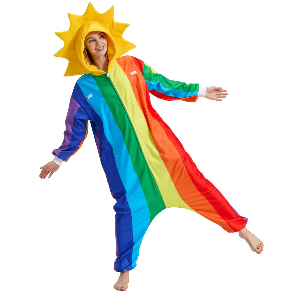☁️🌈 Rainbow After Rain Costume – Removable Cloud & Sun Hood