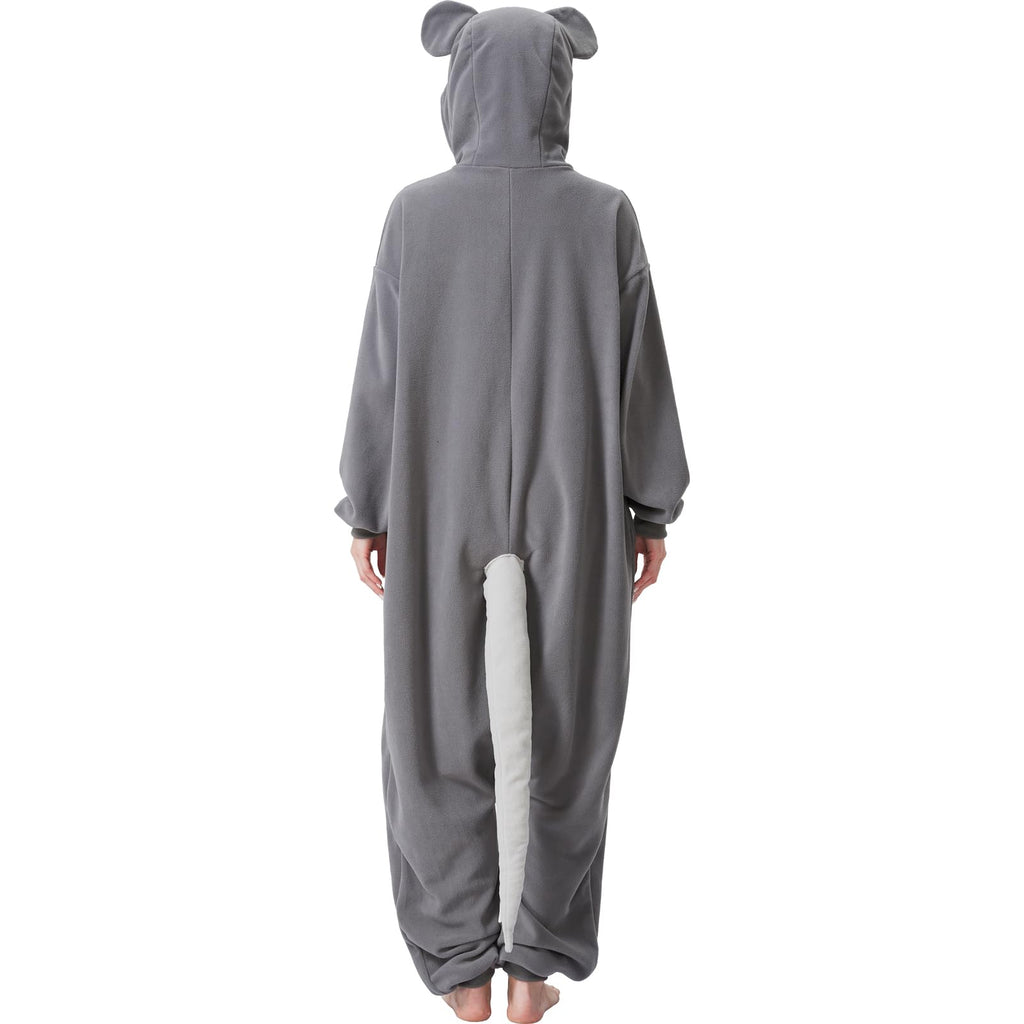 Adult Mouse Onesie Costume – Cute Rodent Pajamas with Tail & Hood for Halloween & Cozy Lounging