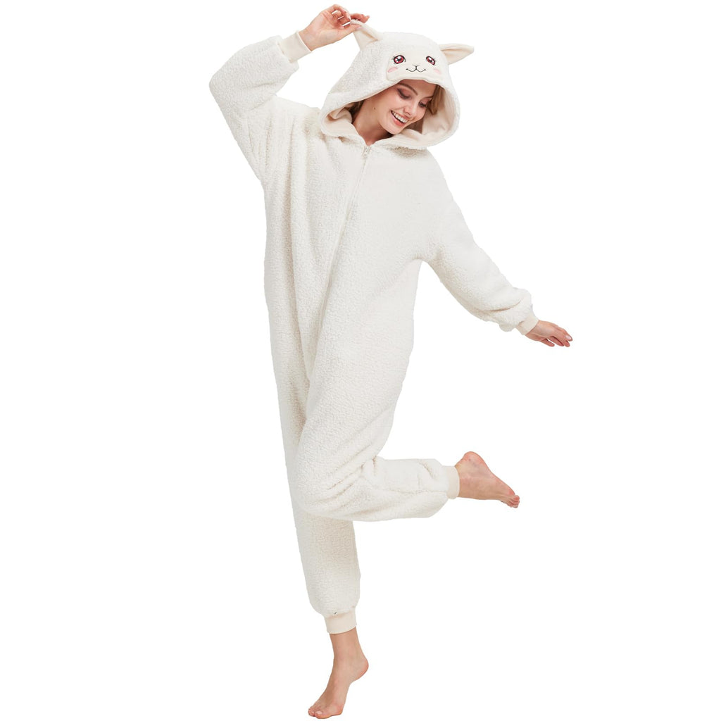 Funny Goat Onesie Costume – Soft Polar Fleece Animal Pajamas & Cosplay Suit