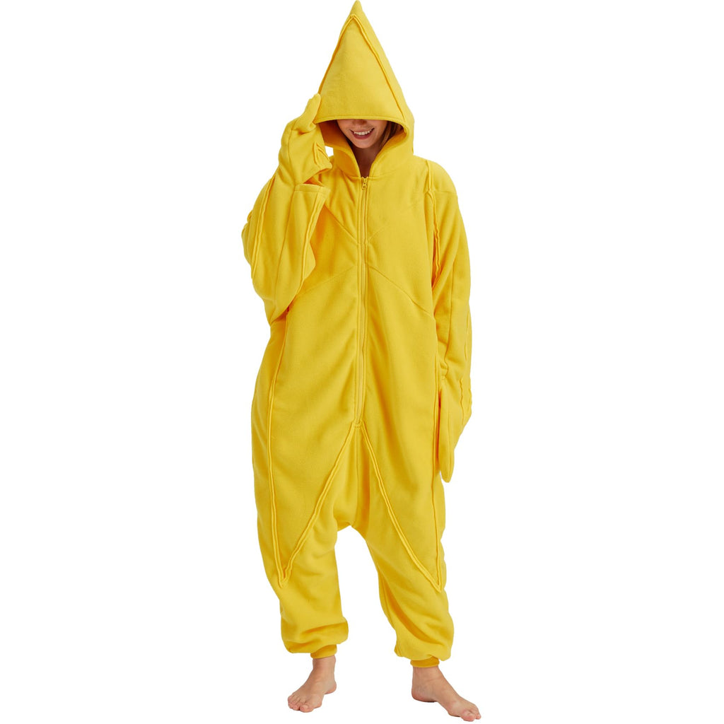 Adult Starfish Onesie Costume – Unique Sea Creature Pajamas with Detachable Gloves for Halloween & Cosplay