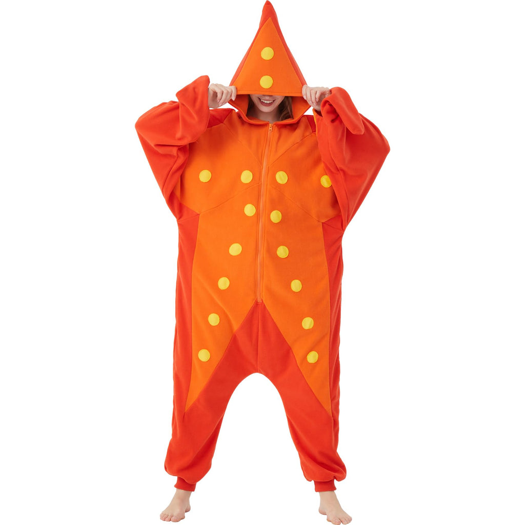 Adult Starfish Onesie Costume – Unique Sea Creature Pajamas with Detachable Gloves for Halloween & Cosplay