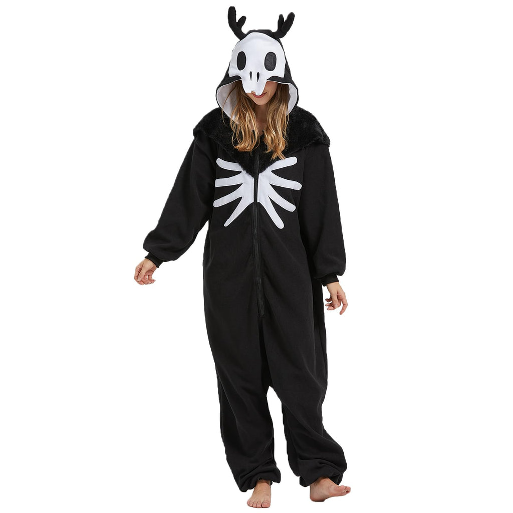 Adult Wendigo Onesie Costume – Mysterious Cryptid Pajamas with Antlers & Realistic Details for Halloween & Cosplay