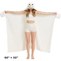 Snowman Hooded Blanket – Wearable Cozy Cape with Glove Sleeves for Adults, Unisex Flannel Fleece Throw for Winter